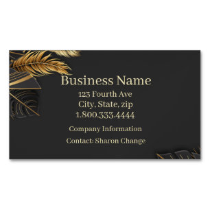 Classy Simple Formal Exotic Leaves Feathers Business Card Magnet