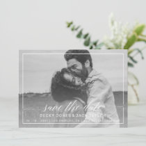 Classy Simple Frame Calligraphy Script Photo Save  Save The Date