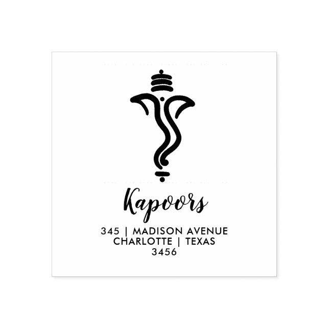 Classy Simple Ganesha/Indian God Wedding Rubber Stamp (Imprint)