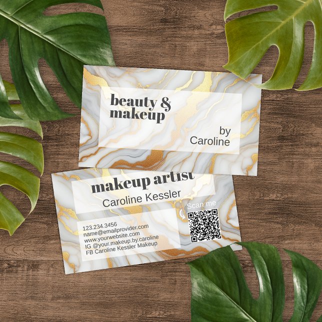 Classy Simple Gray White Gold Marble Art Pattern Business Card (Creator Uploaded)