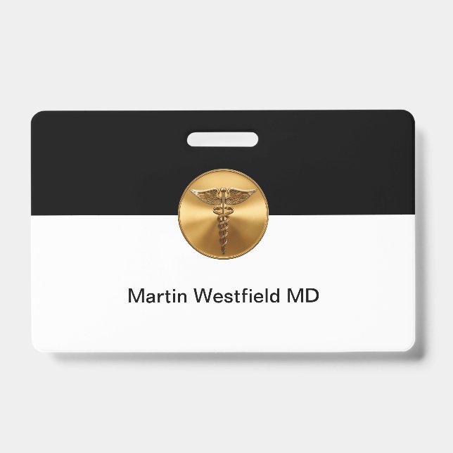 Classy Simple Medical Staff Name  Badge (Front)