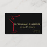 Classy Simple Red Martini  Bartenders Business Card at Zazzle