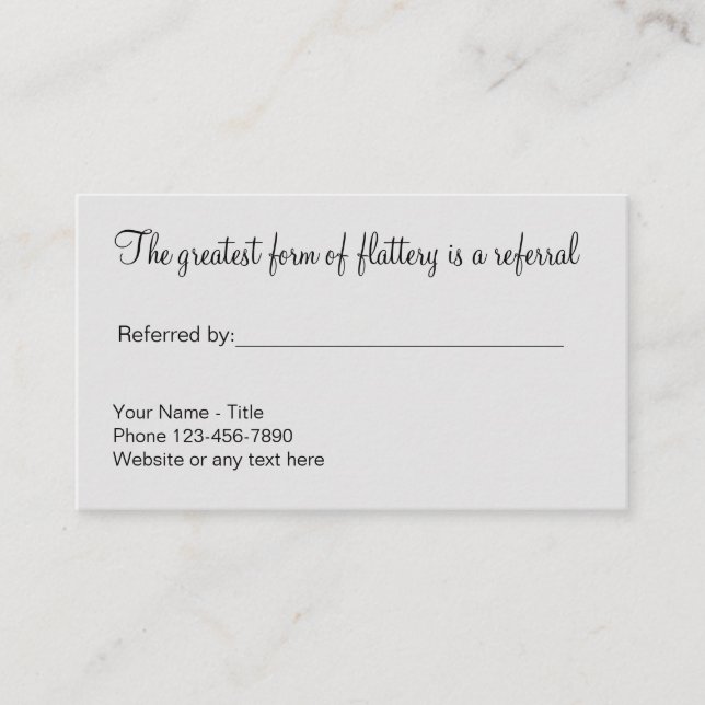 Classy Simple Referral Promotion Business Cards (Front)