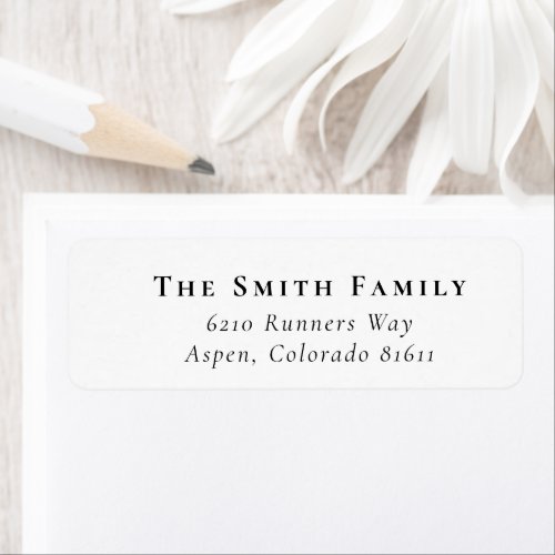 Classy Simple Return Address Label