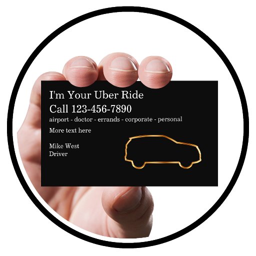 Customizable Classy Simple Rideshare Taxi Driver Business Card