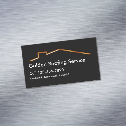 Classy Simple Roofing Service Business Card Magnet