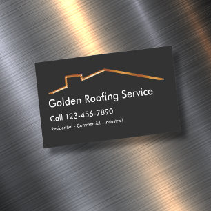 Classy Simple Roofing Service Business Card Magnet