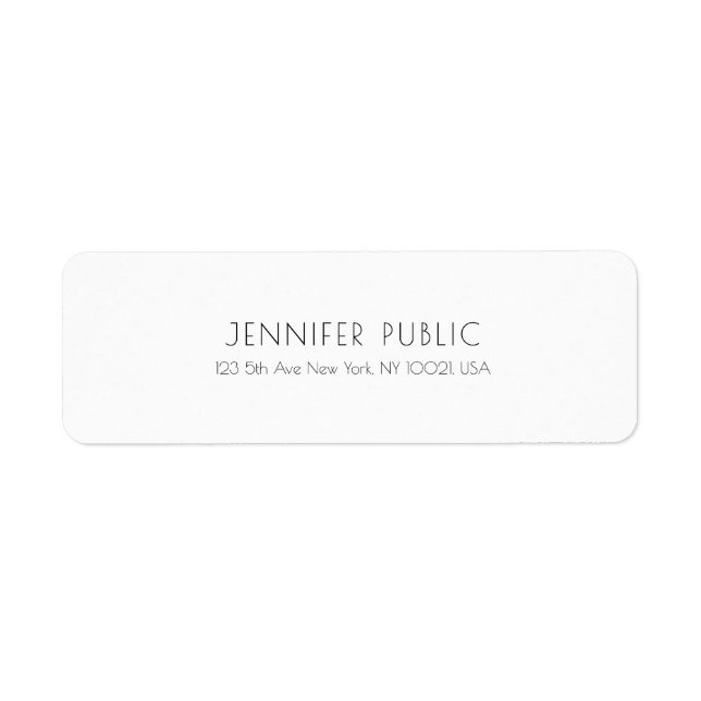 Classy Simple White Template Professional Modern Label (Front)