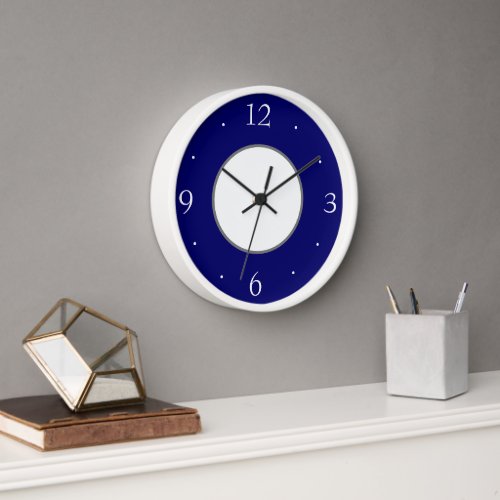 Classy Simplistic Blue and White Kitchen Clock