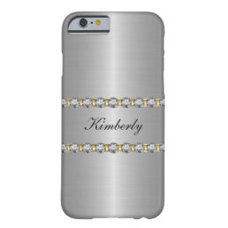 Classy Simulated Jewel Monogram Barely There iPhone 6 Case