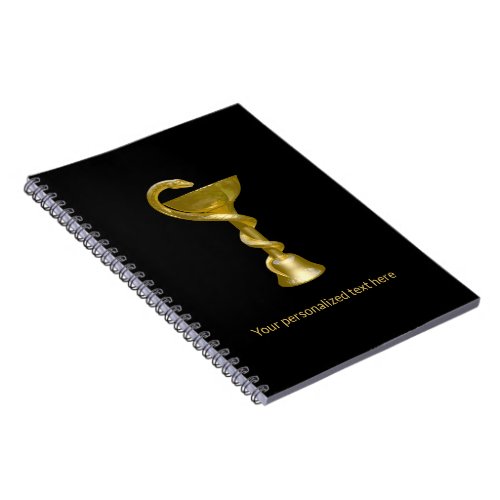 Classy Snake Medical Bowl Hygieia Gold Caduceus Notebook