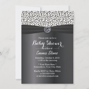 Classy Snow Leopard Print Baby Shower Invitation