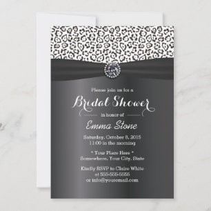 Classy Snow Leopard Print Pattern Bridal Shower Invitation