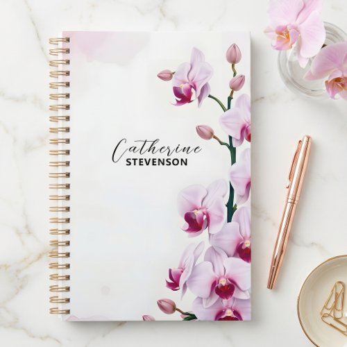 Classy Soft Blush Pink Orchid Botanical Watercolor Planner
