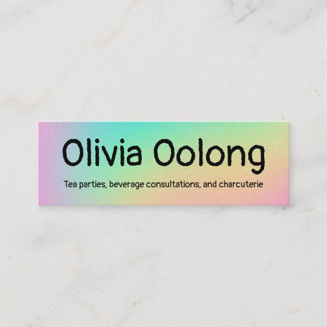 Classy Soft Prismatic Rainbow Gradient Mini Business Card (Front)
