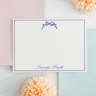 Classy Soft Purple Bow Thin Border Formal Note Card