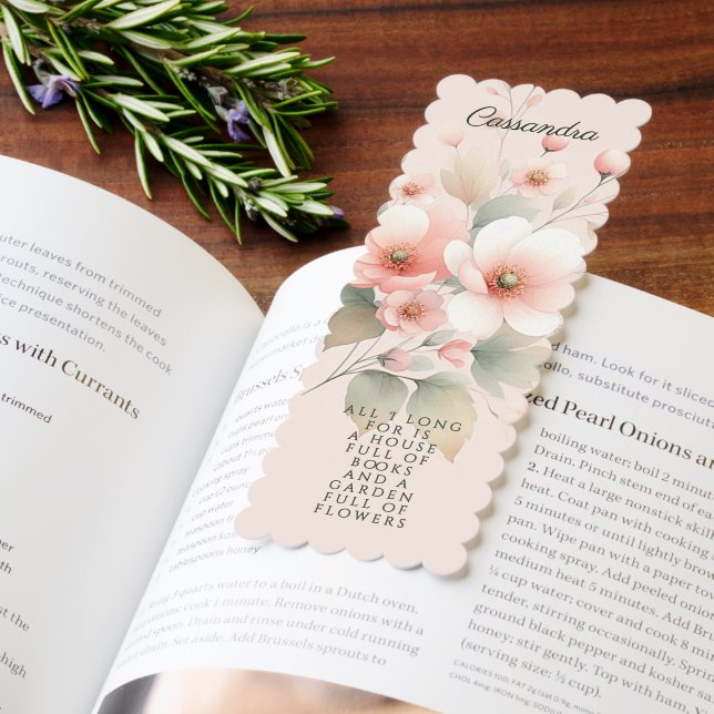 Classy Sophisticated Delicate Watercolor Flowers Bookmarks (Book)