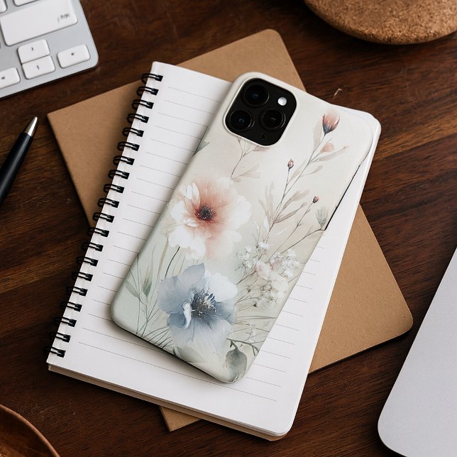 Classy Sophisticated Delicate Watercolor Flowers Case-Mate iPhone Case (Creator Uploaded)