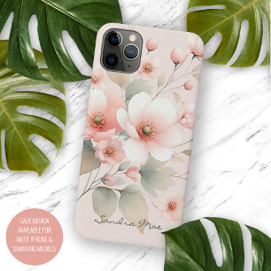 Classy Sophisticated Delicate Watercolor Flowers iPhone 11 Pro Max Case