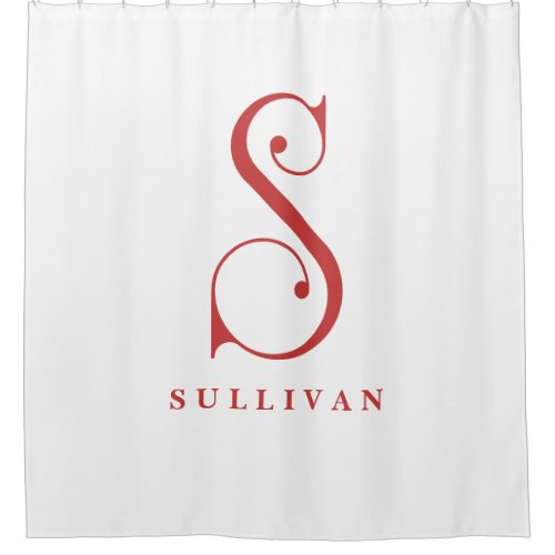 Classy Sophisticated Elegant Monogram S Custom Shower Curtain