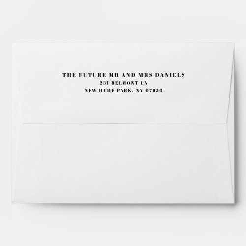 Classy Sophisticated Return Address White Envelope