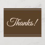 [ Thumbnail: Classy & Sophisticated "Thanks!" Postcard ]