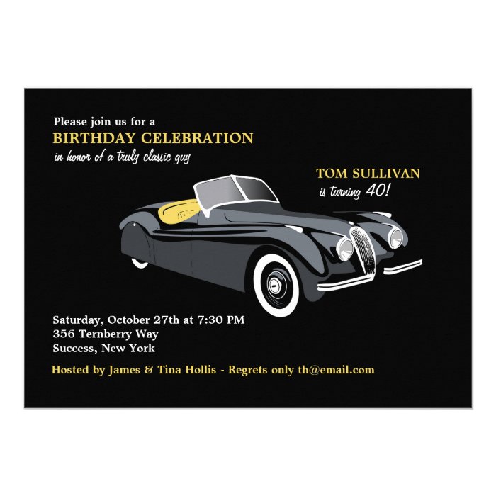 Classy Sports Car Invitation