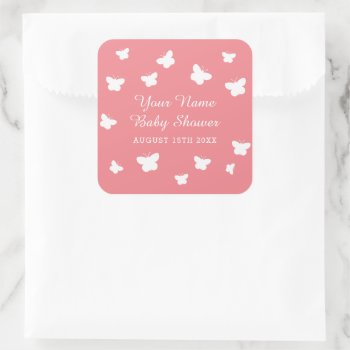 Classy Spring Baby Shower Party Butterfly Stickers by logotees at Zazzle
