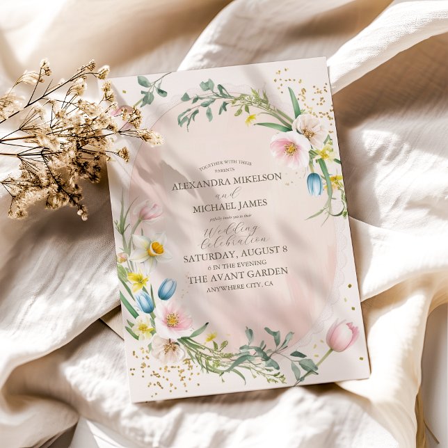 Classy Spring Wildflower Meadow Garden Wedding Invitation (Creator Uploaded)