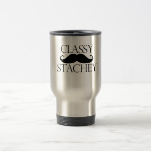 Classy Stache Mustache Travel Mug