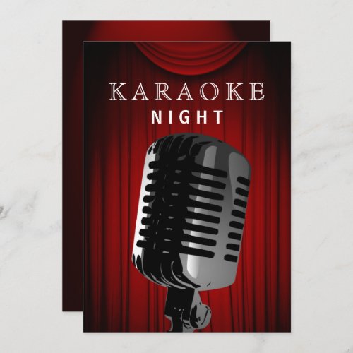 Classy Stage 30th Birthday Karaoke Night Party Invitation