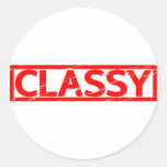Classy Stamp Classic Round Sticker