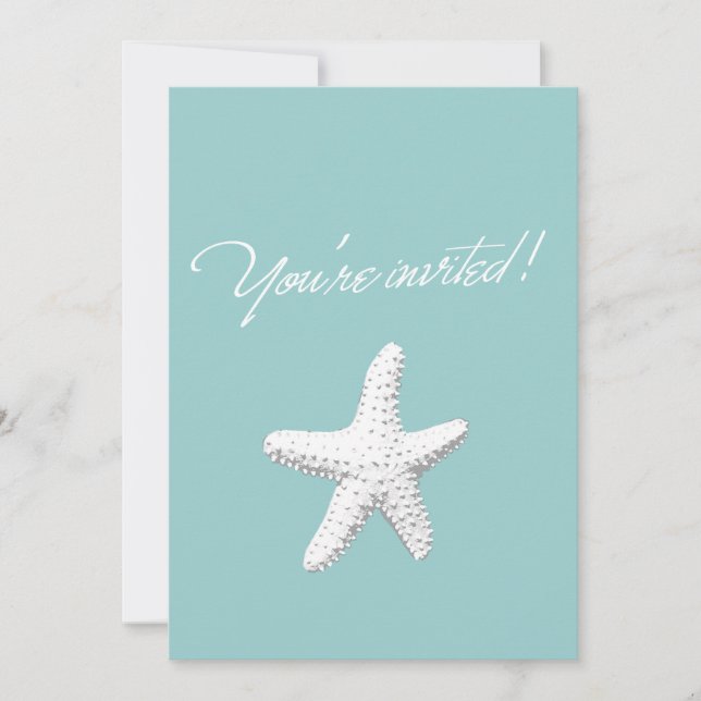 Classy Starfish Baby Shower Invitation (Front)