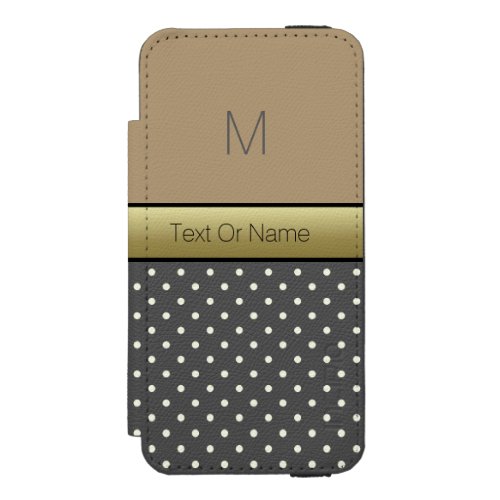 Classy Starfish Brown Black White Polka Dot Wallet Case For iPhone SE55s