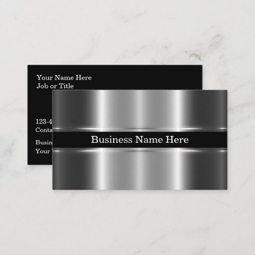 Classy Steel Metallic Style Business Cards