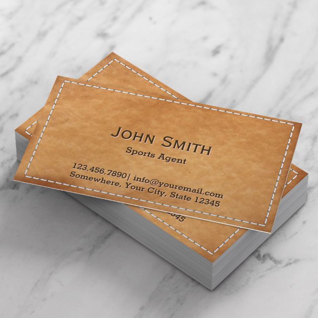 Classy Stitched Leather Sports Agent Business Card (Creator Uploaded)