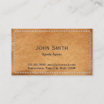 Classy Stitched Leather Sports Agent Business Card<br><div class="desc">Classy Stitched Leather Sports Agent Business Cards.</div>