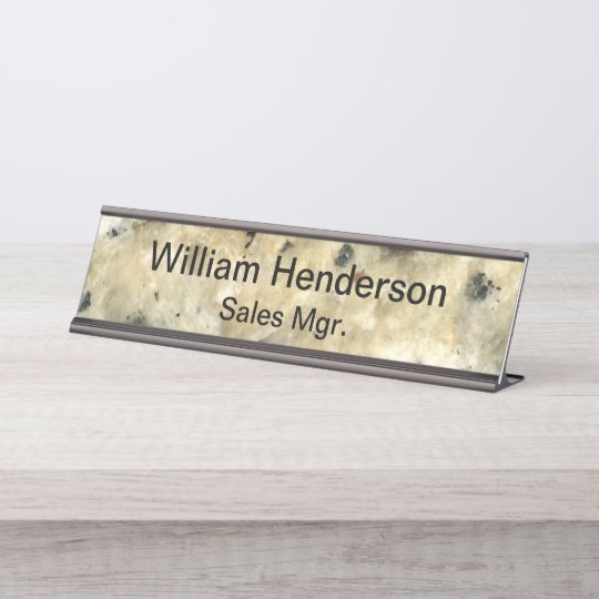 Classy Stone Marble Look Desk Name Plate Zazzle Com