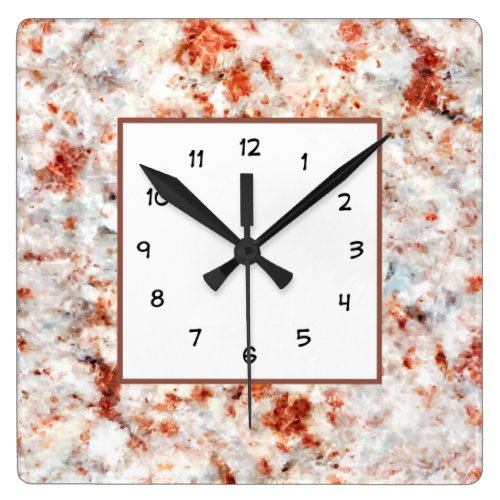 Classy Stone Marble Style Square Wall Clock