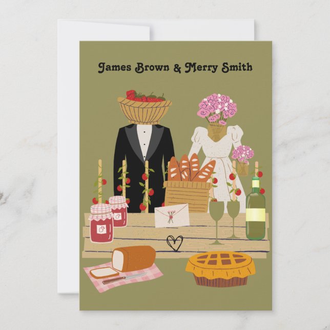 Classy Strawberry Romantic Noble Wedding Invitation (Front)