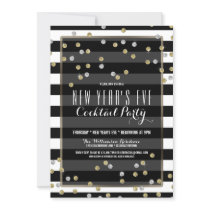 Classy Striped New Year's Eve Party Invitation