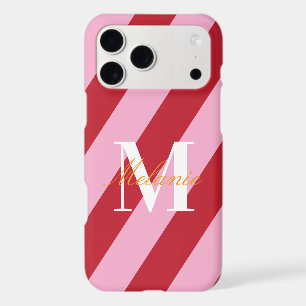 Classy Stripes Colorful Custom Monogram Initial iPhone 17 Pro Max Case