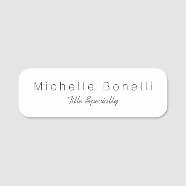 Classy Stylish  Name Tag (Front)