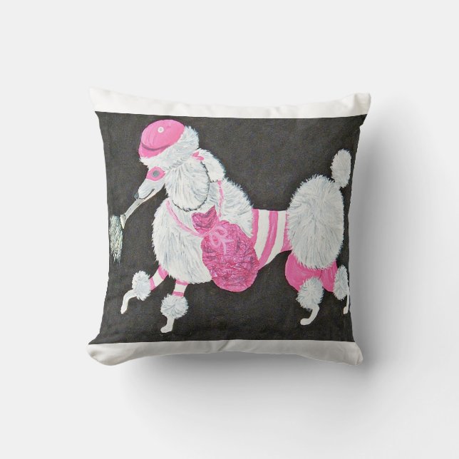 Classy Stylish Poodle Burglar Throw Pillow (Front)