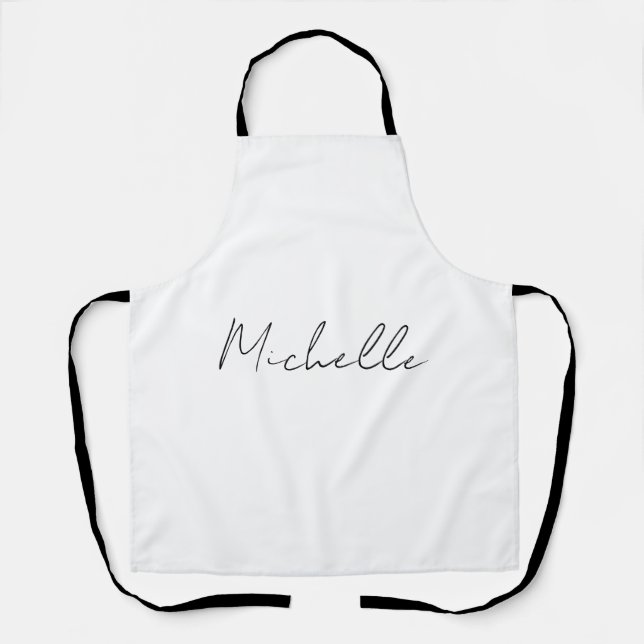 Classy Stylish Script Add Your Name Apron (Front)