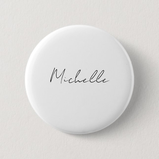 Classy Stylish Script Add Your Name Button (Front)