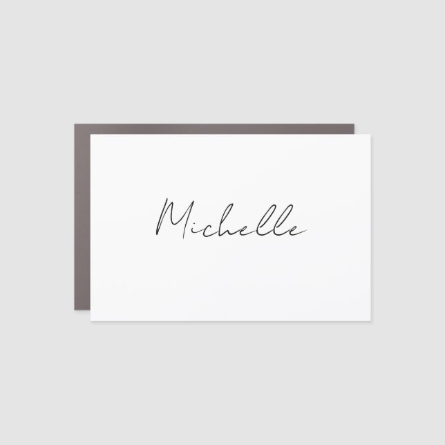 Classy Stylish Script Add Your Name Car Magnet (Front)