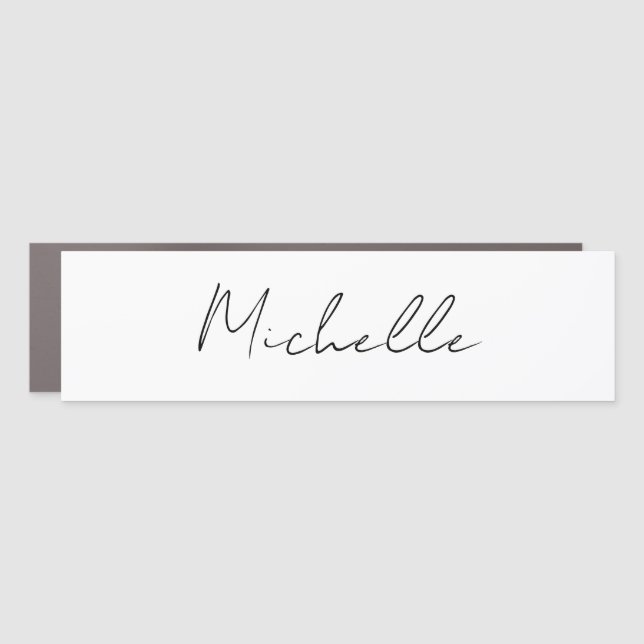 Classy Stylish Script Add Your Name Car Magnet (Front)