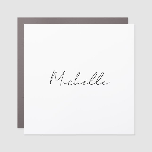 Classy Stylish Script Add Your Name Car Magnet (Front)