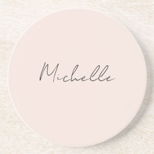 Classy Stylish Script Add Your Name Coaster